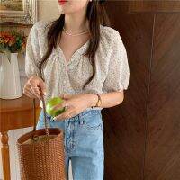 ■►❁ 44809 Summer Korean Version Floral Sweet Loose Half-Sleeved Shirt Top Women