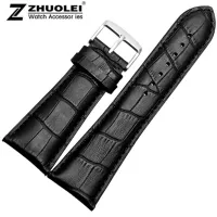 Watch strap 23mm 24mm 26mm 28mm big width Black brown Mens Alligator Genuine Leather Watch Strap Band bracelets free shipping Straps