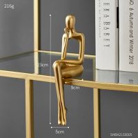 Figurines Gold B Figurines For Interior Modern Home Decoration Abstract Sculpture Luxury Living Room Decor Desk Accessories Golden Figure Statue