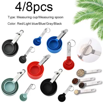 4pcs Kitchen Measuring Spoons Teaspoon Coffee Sugar Scoop Cake Baking Flour  Measuring Cups Kitchen Cooking Tools Kitchen Gadgets Red 