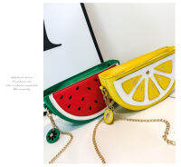 Lovely Watermelon Orange Fruit Bag Mini One-Shoulder Cell Phone Bag Individual Cross-Body Chain Bag for Women Girl F330