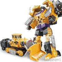 ❇ JINJIANG-Transformation Car Figure Escavadeira Guindaste Raspador Liquidificador Modelo Combinador GT Brinquedos para Crianças Devastator 6 em 1