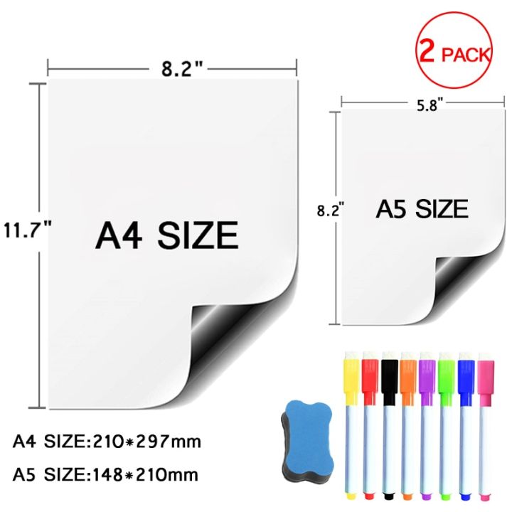 2-pcs-magnetic-soft-whiteboard-planner-dry-erase-board-fridge-stickers-writing-teaching-practice-drawing-white-board-a4-a5-size