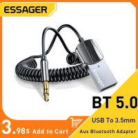 Essager Aux ตัวแปลงบลูทูธดองเกิล USB ถึง3.5Mm แจ็คบลูทูธเครื่องรับสัญญาณเสียงชุดแฮนด์ฟรี USB Aux บลูทูธสำหรับรถยนต์