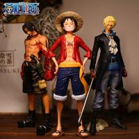 BANDAI One Piece Hand-Made Model Luffy Zoro Ace Doll Anime Gift Ornament Action Figure Finished Product MODEL TOYS