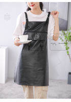 Waterproof Oil-proof Aprons For Men And Women Fashion PU Leather Kitchen Housework Tattoos Handmade Hair Salon Shop Smock