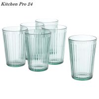 แก้วน้ำ เขียว   31 ซล  สูง 11 ซม. ชุด 6 ชิ้น  KALLANAI  Glass Green Not Contaminated KALLANAI Height 11 cm Volume 31 cl Set 6 piece