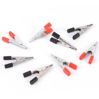 10pcs/lot Plastic Handle Cable Lead Testing Metal Alligator Clips Clamps Insulated Crocodile Clips