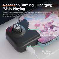 โทรศัพท์มือถือจอยควบคุมเกมพร้อมชาร์จพอร์ตสำหรับ iPhone iPad Gaming Gamepad Power Pass Through สีดำ