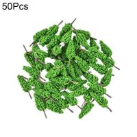 40Pcs Model Pine Trees Green 1:100 n Tt Scale Railway Layout 6Cm Plastic Household Decoration