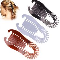 【CW】 1Pc Elastics Hair Braider Banana Clip Interlocking Combs Elongated Ponytail Holder for Accessories