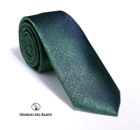 Giorgio Del Sarto Necktie Size Slim Green with Fabric Texture เนคไทสีเขียวลายพื้นมีเท็กเจอร์