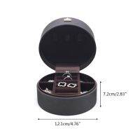 Round Crown Jewelry Box Travel PU Leather Jewellery Packaging Display Organizer Dropshipping