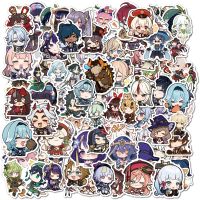 【LZ】✣❐♚  10/50/100 pçs anime genshin impacto adesivos chibi decalque hutao klee eula nahida jogo adesivos portátil bagagem notebook mala de brinquedo