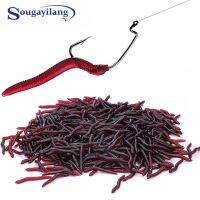 hot！【DT】 Sougayilang 50-200pcs Soft Fishing Worm 4cm 0.3g Artificial Lifelike Lures Fishy Smell Carp Tackle