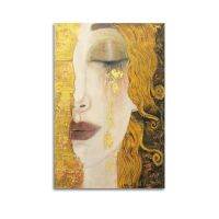 งานศิลปะกุสตาฟ Klimt ภาพวาด Jajer-(น้ำตาสีทอง) โปสเตอร์รูปภาพงานศิลปะห้องผ้าใบสวยงามผนังภาพพิมพ์ศิลปะบ้านของขวัญการตกแต่งที่ทันสมัย12X18นิ้ว (30X45ซม.)