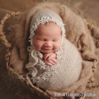 ✢☇☒ 41Iaqdo79ldbk ❤️Newborn fotografia roupas mohair hat envoltório 2 pçs/set bebê foto adereços acessórios estúdio tiro infantil malha boné envoltórios