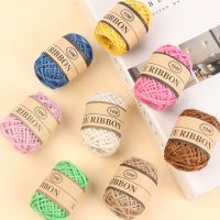 【YD】 10m/Roll Colorful Jute Twine 3-strand Hessian Cord Hemp Rope 1.5mm Manual Crafts Handwork Packing String Accessor