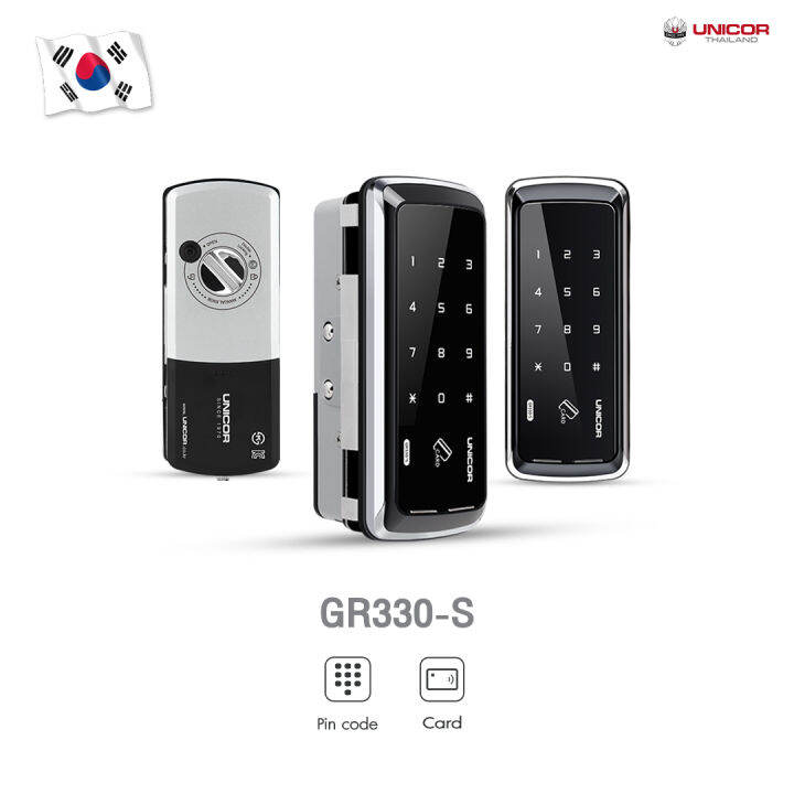 UNICOR Digital Door Lock รุ่น GR330(กระจก) กลอนประตูดิจิตอล ส่งฟ รับ