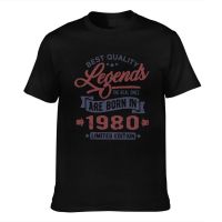 Cheap Sale Men tshrit Leisure Legends Are Born In 1980 Cotton Casual Basic O-Neck