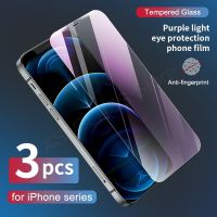 ☒✕ 3Pcs Anti Blue Ray Light Tempered Glass For iPhone 11 12 13 14 Pro Max 6S 7 8 Plus XR XS Max Screen Protector Eyes Care Glass