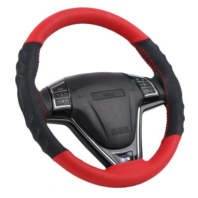 Car Steering Wheel Cover 3D Non-slip Artificial Leather Braid for Steering Wheel Universal Auto Steering Wrap with Needle Thread