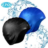 Swim Cap Silicone No-Slip Swimming Caps Long Hair Unisex Pool Hat with Ear Cover Protect for Women Men Adult Youths Kids Swim Caps