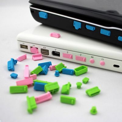 ฝาครอบจุกปิดซิลิโคนป้องกันฝุ่น16ชิ้น/เซ็ตสีสันสดใสพิมพ์ C แล็ปท็อปกันฝุ่น USB พอร์ต HDMI RJ45อินเตอร์กันน้ำ