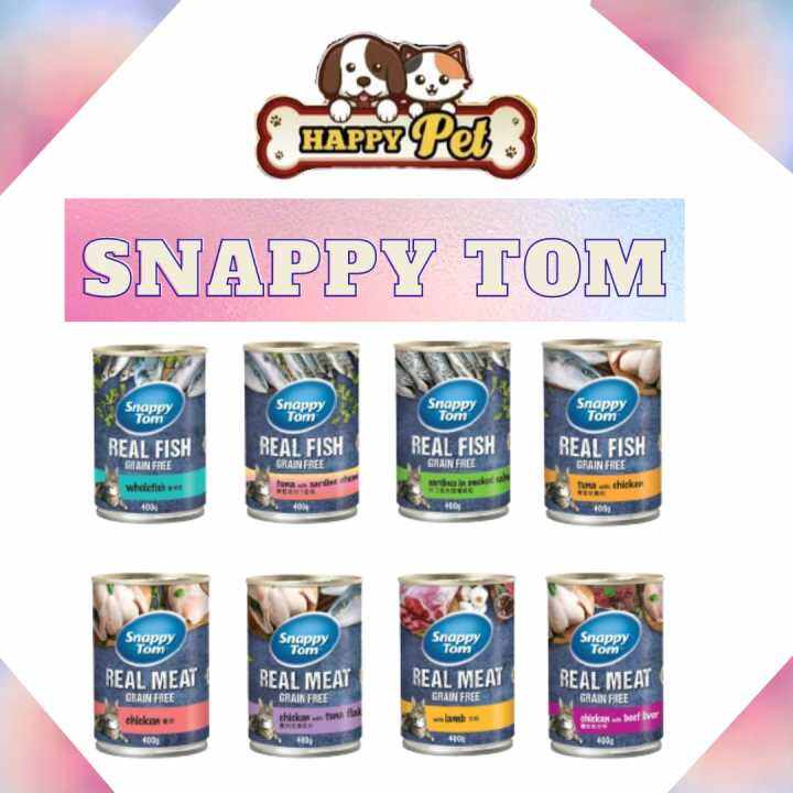 Ready Stock Snappy Tom Cat Wet Food 400G (Sardine Salmon Whole Fish Tuna Chicken Lamb Chicken