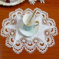 หรูหราลูกไม้เย็บปักถักร้อย Placemat ตาราง Place MAT ผ้า Doily ถ้วยเครื่องดื่มแก้วชา Coaster แก้วงานแต่งงาน Dining PAN Pad ครัว-Faewer