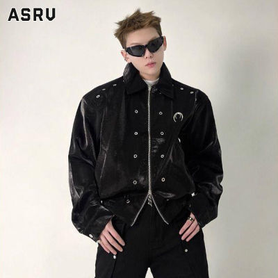 ASRV แจ็คเก็ตแบบ Lightweight ผู้ชาย เสื้อกันหนาว เสื้อแจ็คเก็ต เสื้อคลุมชาย แจ็กเก็ตไหล่บุนวมทรงหลวมมีเสื้อแจ็คเก็ตเอวลอยใหม่