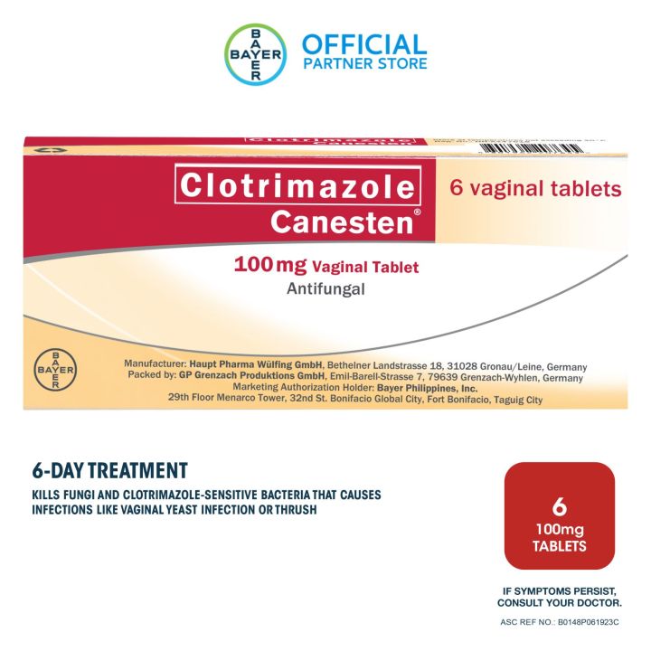 Canesten Clotrimazole 100mg Vaginal Tablet 6 Day Treatment For Vaginal Yeast Infection Or Thrush 2509