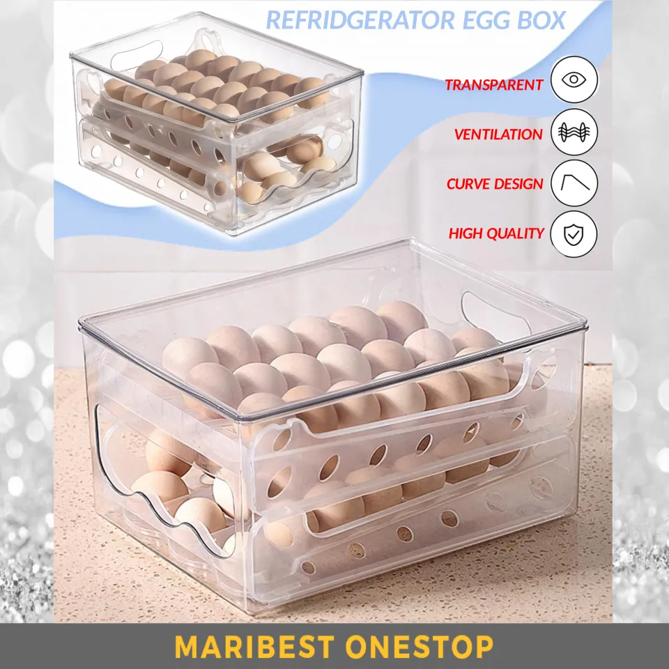 1pc Egg Storage Box, Single Layer Egg Holder Made Of Pet Material,  Transparent