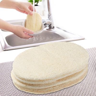hotx 【cw】 1/5/10pcs Loofah Dish Washing Pot Bowl Double-sided Cleaning Microfibre Decontamination Sponge Tools