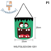 【Freedome】 ตะกร้า2023ใส่ของตกแต่งฮัลโลวีนแบบพับได้ตะกร้าใส่ขนมฟักทองตะกร้าของขวัญปาร์ตี้วันขอบคุณพระเจ้าแบบใหม่