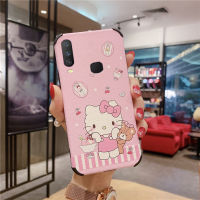 น่ารักโทรศัพท์กันน้ำสำหรับ VIVO Y17 Y12 Y11 Y15 Y12i การ์ตูนน่ารัก Hello Kitty Soft เทียมเคสหนังไม่ลื่นเคสป้องกันฝาครอบ Hp