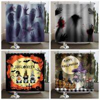 Halloween Help Me Bloody Hands Shower Curtain Haunted Mansion For Bathroom Scary Home Bath Waterproof Fabric Washable Curtain