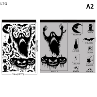 LTG สติกเกอร์ติดกระจกรูปฟักทองแม่มดปีศาจวันฮาโลวีนเทศกาลผีสติกเกอร์ติดผนังประตูตกแต่งงานปาร์ตี้ฮาโลวีนอย่างมีความสุข