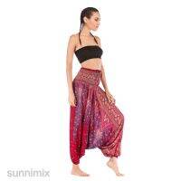 COD DSGERTRYTYIIO [SUNNIMIX] Womens Peacock Print Elastic Waist Aladdin Harem Boho Hippie Pants Jumpsuit