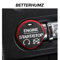 Betterhumz Alcantara For Ford Mustang 2015-2022 Engine Start Stop Button Trim Decorative Sticker Cover Ignition Switch Trim