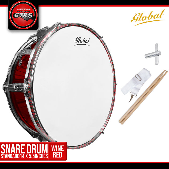 Global 14x5.5" Snare Drum with free Drumsticks and Drumkey Lazada PH