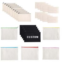 10PCS Blank Canvas Cosmetic Pouch Custom DIY Craft Hand-painting Canvas Pencil Case Personalize Make Up Bag Pouch Pencil Bag Pencil Cases Boxes