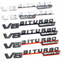 2Pc ABS รถ Fender ด้านข้างป้ายสติกเกอร์โลโก้ V8 BITURBO 4MATIC สัญลักษณ์สำหรับ E63S AMG S63 W212 W213 W222อุปกรณ์เสริม