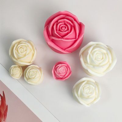New Large Rose Silicone Mold Diy Flower Making Chocolate Cake Ice Block Mold Wax Mold Hand Gift Home Decoration Candle Mold Ice Maker Ice Cream Moulds