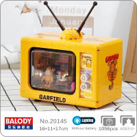 Balody 20145ย้อนยุคทัศน์แมวห้องนั่งเล่นเสาอากาศทีวีสัตว์เลี้ยงตุ๊กตาไฟ LED มินิอิฐบล็อกอาคารของเล่นสำหรับเด็กไม่มีกล่อง