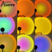 Auoyo LED Đèn Sunset Lamp Table Light Halo Lighting Photography Sun Never