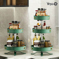 YEYA ใหม่ห้องครัว Rack ชั้นวางเครื่องปรุงรสเคาน์เตอร์ Multi-Purpose Storage Rack เหล็กคาร์บอนรอบ Rotatable Rack