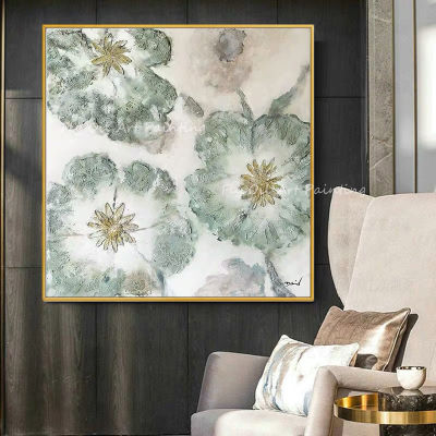100 Handmade simple pure flower thick landscape artwork modern nordic style oil painting no frame on canvas wall decor picture