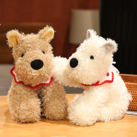 Kawaii Fluffy Hair West Highland Dog White Terrier Plushie Soft Puppy Plush ของเล่นตุ๊กตาสัตว์เหมือนจริง Baby Appease ตุ๊กตา