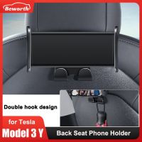【CC】For Tesla Model 3/Y Back Seat Phone Holder with 2 hooks 360° Rotate Stand Auto Headrest Bracket Support For Tablet PC iPad Mini